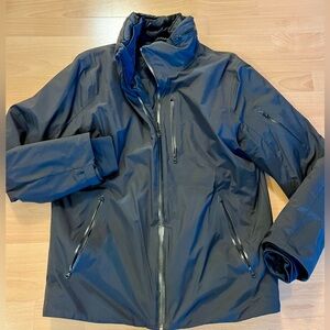 Neiman Marcus Men’s Nylon Full-Zip Bomber Black Jacket Large